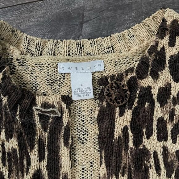 🌟Tweeds sz L cardigan Leopard Print🌟 - Picture 4 of 7
